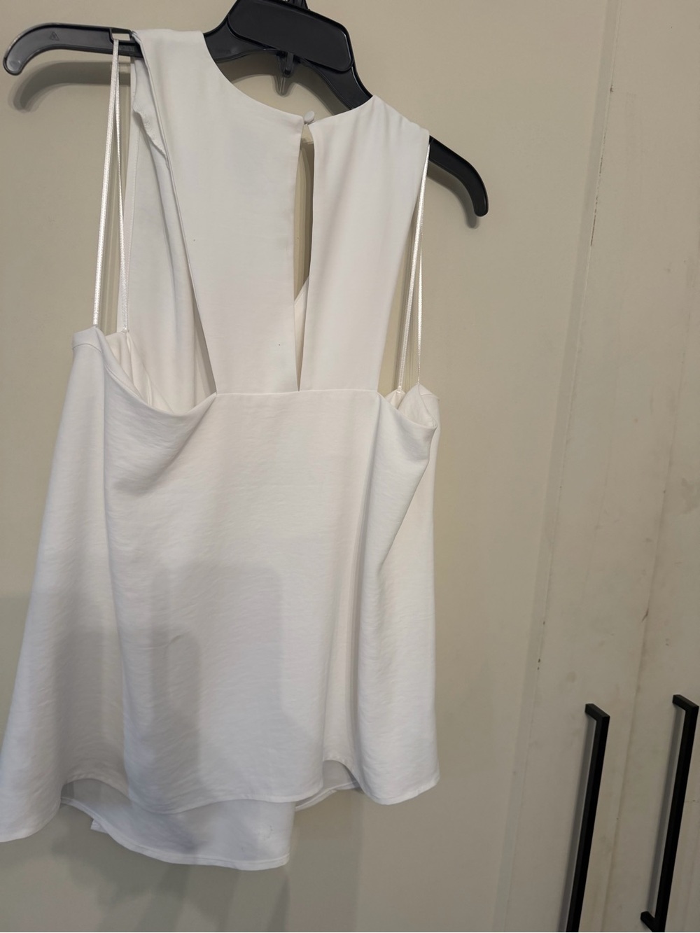 Express White Asymmetric Draped blouse - Picture 3 of 7